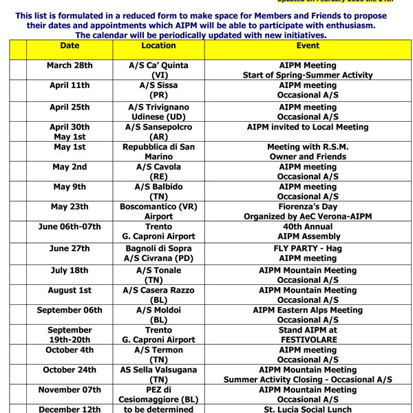 Association Activity Program 2026